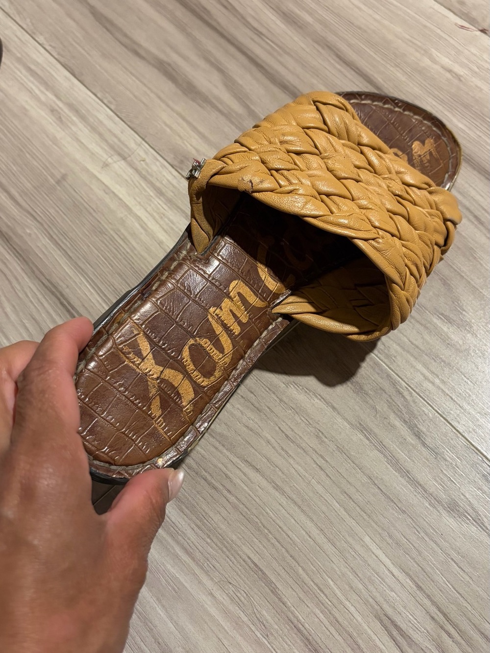 Sam Edelman Braided Slide Sandals in Mustard - Picture 2 of 2